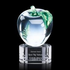 Apple Award on Paragon Base - Crystal Paperweights
