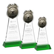 Police Badge Award on Hartford Base - Green - New Items