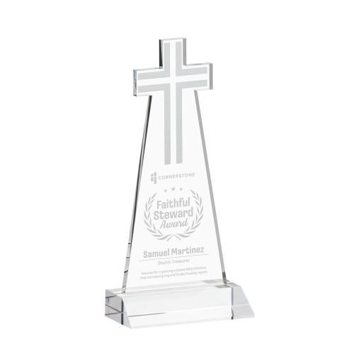 Recognition Awards - Crystal Awards - Cross Award - Clear