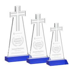 Cross Award - Blue - Glass Awards