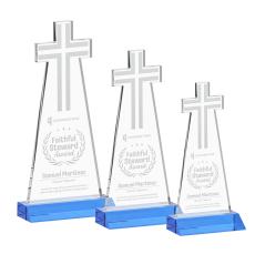 Cross Award - Sky Blue - Glass Awards