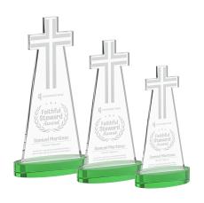 Cross Award on Alberton Base - Green - New Items