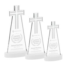 Cross Award on Alberton Base - White - New Items