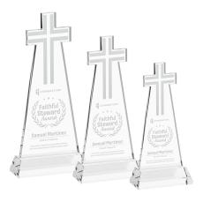 Cross Award on Hartford Base - Starfire - Glass Awards