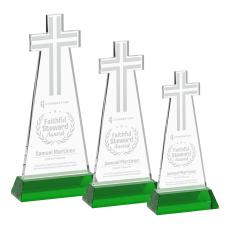 Cross Award on Hartford Base - Green - New Items