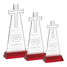 Cross Award on Hartford Base - Red - New Items