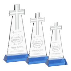 Cross Award on Hartford Base - Sky Blue - New Items