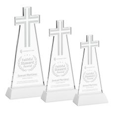 Cross Award on Hartford Base - White - New Items