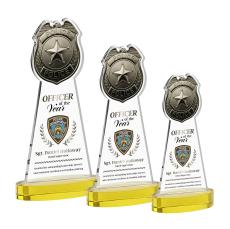 Police Badge VividPrint Award on Alberton Base - Gold - New Items