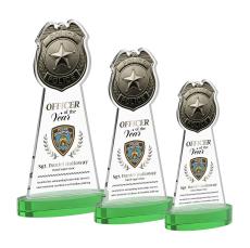 Police Badge VividPrint Award on Alberton Base - Green - New Items