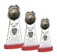 Police Badge VividPrint Award on Alberton Base - Red - New Items