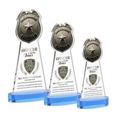Police Badge VividPrint Award on Alberton Base - Sky Blue - New Items