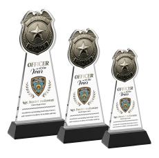 Police Badge VividPrint Award on Hartford Base - Black - New Items