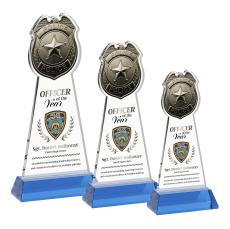 Police Badge VividPrint Award on Hartford Base - Sky Blue - New Items