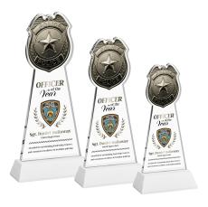 Police Badge VividPrint Award on Hartford Base - White - New Items