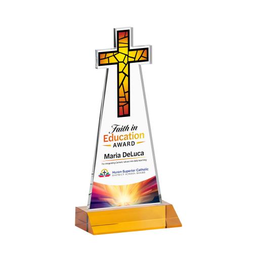 Recognition Awards - Crystal Awards - Cross VividPrint&trade; Award - Amber