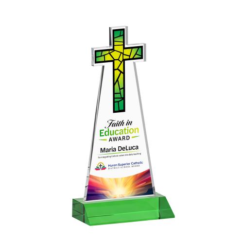 Recognition Awards - Crystal Awards - Cross VividPrint&trade; Award - Green