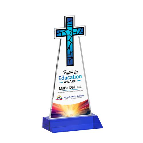 Recognition Awards - Crystal Awards - Cross VividPrint&trade; Award - Blue