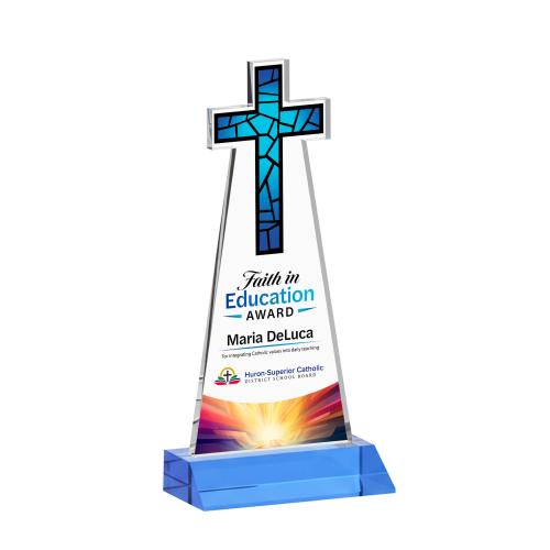 Recognition Awards - Crystal Awards - Cross VividPrint&trade; Award - Sky Blue