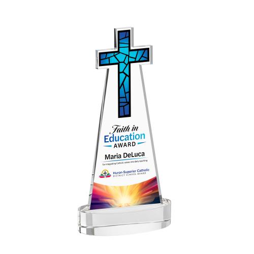 Recognition Awards - Crystal Awards - Cross VividPrint&trade; Award on Alberton Base - Clear