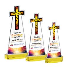 Cross VividPrint Award on Alberton Base - Gold - New Items