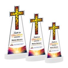 Cross VividPrint Award on Alberton Base - White - New Items