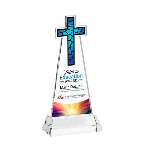 Recognition Awards - Crystal Awards - Cross VividPrint&trade; Award on Hartford Base - Clear