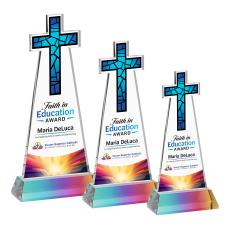 Cross VividPrint Award on Hartford Base - Prismatic - Prism Crystal Awards