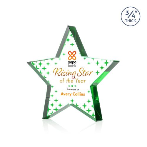Recognition Awards - Crystal Awards - Crystal Star Awards - Esna Star VividPrint&trade; Award - Emerald