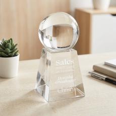 Crystal Ball Award on Tall Base - Recognition Awards