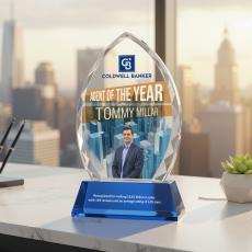 Wilton VividPrint Award on Newhaven - Blue - Crystal Awards
