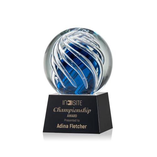 Recognition Awards - Glass Awards - Art Glass Awards - Genista Award on Robson Base - Black