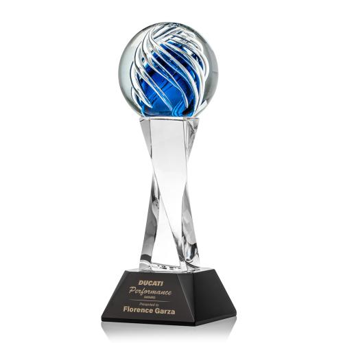Recognition Awards - Glass Awards - Art Glass Awards - Genista Award on Langport Base - Black