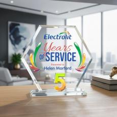 Riviera Anniversary VividPrint Award No 5 - Prismatic - Years of Service Awards