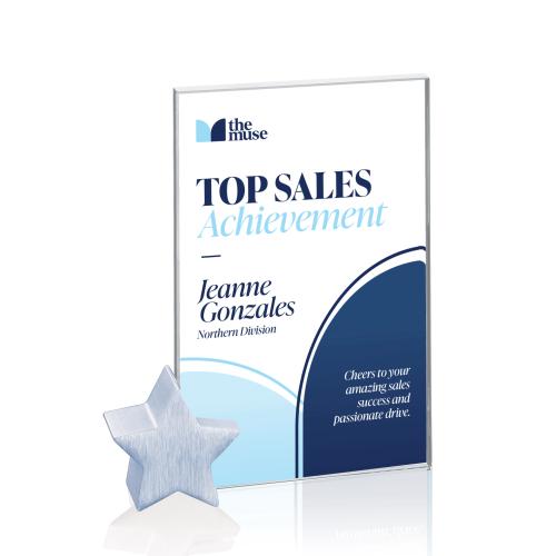 Recognition Awards - Crystal Awards - Bermuda VividPrint&trade; Award - Starfire/Silver Star