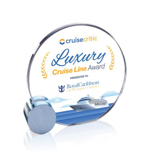 Recognition Awards - Crystal Awards - Verdunn VividPrint&trade; Award - Starfire/Silver Circle