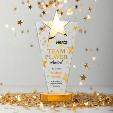 Mantella Gold Star VividPrint Award - Amber - Crystal Star Awards