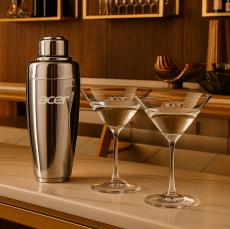 Pescara Shaker & Coleford Martini Set - Martini Glasses and Shakers