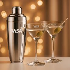 Pescara Shaker & RIEDEL Martini Set - Martini Glasses and Shakers