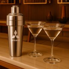 Milano Shaker & Coleford Martini Set - Cocktail Glasses