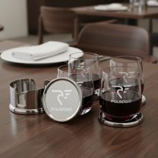 Baldoni Coasters & Crestview Stemless Wine Set - Barware Gift Sets