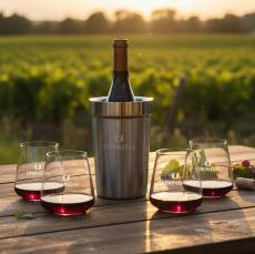 Milano Wine Cooler & Breckland Stemless Wine Set - Barware Gift Sets