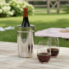 Milano Wine Cooler & Boston Stemless Wine Set - Barware Gift Sets