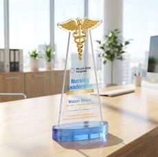 Caduceus VividPrint Award on Alberton Base - Sky Blue - New Items