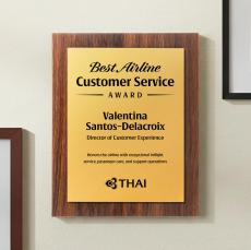 Millsboro Plaque - Walnut Finish/Gold - Plaque Awards