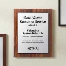 Millsboro Plaque - Walnut Finish/Silver - Plaque Awards