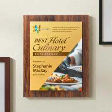 Millsboro VividPrint Plaque - Walnut Finish/Gold - Plaque Awards