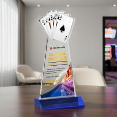 Poker VividPrint Award - Blue - Crystal Awards
