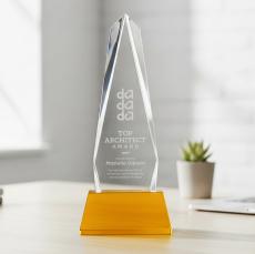 Cheswick Award on Entwhistle Base - Amber - Crystal Pillar Awards