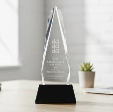 Cheswick Award on Entwhistle Base - Black - Crystal Pillar Awards